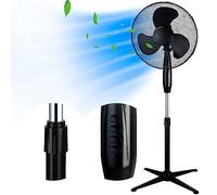 EXTRALINK Ventilatore a piantana 45W Ø40cm - 3 velocità, ventilatore silenzioso con oscillazione orizzontale, inclinazione e altezza regolabili, design moderno per casa, camera, ufficio - nero