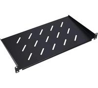 Extralnik Mensola Rack 19 1U, Profondità 300 mm, Acciaio, Max. 20 kg di Capacità di Carico, Montaggio Universale, per Armadi Server e Componenti IT, Kit di Montaggio Incluso, Nero