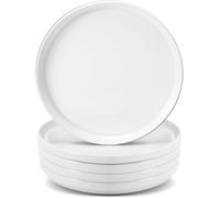 EXTRAPINS Set di 6 piatti piani, 20 cm, piatti piani in porcellana bianca, per insalata, pasta, dessert e antipasto, piatti per lavastoviglie e forno a microonde