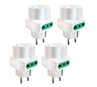 EXTRASTAR Adattatore Triplo con 2 Prese Bivalenti 1 Presa Pluristandard e Spina