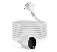 EXTRASTAR Cavo di prolunga da 3 m con connettore piatto, cavo di prolunga piatto per uso interno con spina di protezione a contatto, 3 G×1,5 mm², 16 A/250 V, 3680 W, bianco