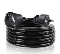 EXTRASTAR Cavo prolunga di corrente 5 m, con presa di protezione, potenza massima 3680 W, 3 x 1,5 mm², per ufficio, casa, nero