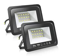 EXTRASTAR Faretti a LED per esterni Potenti luci a LED per esterni IP65, giardino, patio, parco, garage,2 Pezzi (3000K, 20W)