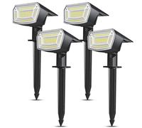 EXTRASTAR Faretti Solari da Esterno, 4 Pezzi 59 LED Luci Solare da Giardino, 4 Modalità Illuminazione Giardino Solare IP65 Impermeabile per Cortile, Patio, Alberi, Vialetto (6500K Bianco Freddo)