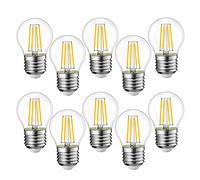 EXTRASTAR Filamento LED E27, 4W Equivalenti a 40W, Luce Calda,G45 Stile Vintage, Non Dimmerabile, Confezione da 10 Pezzi