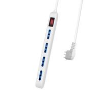 EXTRASTAR Multipresa 1,5 metri, 4 prese bipasso con spina grande CLOCK utile per posti stretti, dietro a mobili e comodini, Spina 10A