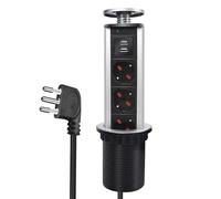 EXTRASTAR Multipresa da scrivania a scomparsa con 2 USB 3 prese italiane