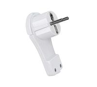 ExtraStar Presa angolare piatta con protezione di contatto, con manico pieghevole e protezione antipiega, 250 V/16 A, colore: bianco