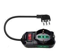 EXTRASTAR Presa con interruttore automatico di protezione 10 A,multipresa protetta,surge Arrest, 1 prese universali Sicury, 2 Biprese Sicury,Nero cavo 1,5 metri