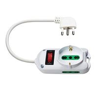 EXTRASTAR Presa con interruttore automatico di protezione 10 A,multipresa protetta,surge Arrest, 1 prese universali Sicury, 2 Biprese Sicury, Bianco cavo 1,5 metri