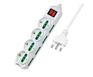EXTRASTAR Presa Multipla, multipresa a 12 posti 8 Italiana 4 schuko + Interruttore Bianca