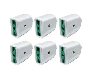 EXTRASTAR Presa Volante,presa salvaspazio Corner,2P+T,16A,230V,Bianco,6 pezzi.