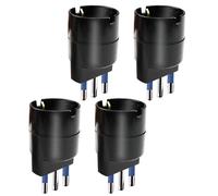EXTRASTAR Set 4 Adattatore da Schuko a grande spina 1 Schuko presa- 4 Pezzi Nero