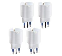 EXTRASTAR Set 4 Adattatore da Schuko a grande spina 16A Bianco Confezione da 4