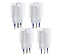 EXTRASTAR Set 4 Adattatori da Schuko a Spina Piccola 10A, Bianco, Confezione da 4