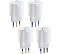 EXTRASTAR Set 4 Adattatori da Schuko a Spina Piccola 10A Bianco Confezione da 4