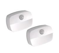 EXTRASTAR Set di 2 luci notturne a LED con sensore di movimento, 6500 K, luce notturna per bambini, per camera da letto, cucina, corridoio, scala, soggiorno, non dimmerabile, batterie AAA, confezione