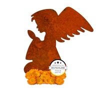 EXTRAVAGANT® Decorazione per tomba a forma di angelo, resistente agli agenti atmosferici, in metallo arrugginito, decorazione per tomba e cimitero, decorazione per cimitero, durevole