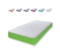 Extreme Comfort Cooltouch Colors Coral Green Wave Hybrid Memory Foam & Pinna-Coil Materasso a molle con bordo verde corallo 18 cm di profondità, 75 x 175 cm