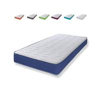 Extreme Comfort Cooltouch Colors Ocean Blue Wave Hybrid Memory Foam & Pinna-Coil Materasso a molle con bordo blu oceano, profondità 18 cm, singolo 90 cm x 190 cm