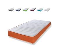 eXtreme comfort ltd Cooltouch Colours Orange Wave Hybrid Memory Foam & Pinna-Coil Materasso a molle con bordo arancione 18 cm di profondità, 75 cm x 175 cm