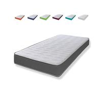 eXtreme comfort ltd Materasso ibrido Cooltouch Colours, singolo 90 cm x 190 cm, memory foam e molle elicoidali, sensazione di peluche, superficie Cooltouch Plus, profondità 18 cm, grigio, valore