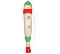 EXTREME G-02-B STRUMENTO A PERCUSSIONE GUIRO 38 CENTIMETRI IN LEGNO + BATTENTE INCLUSO COLORE NATURAL DIPINTO A MANO