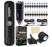Extreme kit tatuaggi Compatible Set Wireless Rotary Tattoo Pen Machine Motor Gun Wireless Battery Power Supply with RCA Jack Tattoo Cartridges Needles for Tattoo Beginners