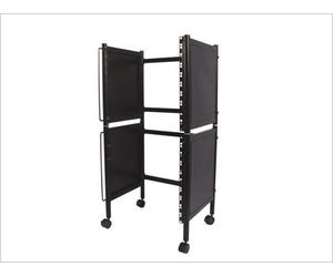 EXTREME KR10AD/KR10B DOPPIO CARRELLO PORTARACK 20 UNITA' BASE CON RUOTE + MODULO RACK AGGIUNTIVO 19" STANDARD SMONTABILE 2 PEZZI IN METALLO