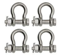 Extreme Max BoatTector 3006.8369.4 - Grillo di Ancoraggio in Acciaio Inox, 5/16", Confezione da 4, Colore: Argento