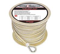 Extreme Max Boattector Premium Double Braid Nylon Anchor Line with Thimble, Bianco e Oro