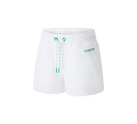 Extreme Pop Pantaloncini da Palestra da Donna in Esecuzione Pantaloni Corti Super Comodi Fit Stretch Stampa Riflettente Marchio UK, Bianco, Small