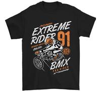 Extreme Sports BMX Rider Cycling Uomo T-Shirt 100% Cotone