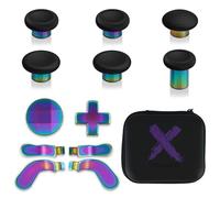 eXtremeRate 13 in 1 Palette Paddles Levette Analogiche Dpad Metallo per Xbox Elite Series 2 Wireless Controller,Analogici Magnetici Tasti per Xbox Elite Series 2 Joystick-Arcobaleno Blu&Viola