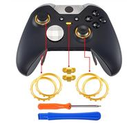 eXtremeRate 2 Paia Anelli Rondelle per Xbox One Elite V1/Series 2 Controller,2 Pulsanti Profilo Switch Tasti Pezzi Ricambio per Xbox Elite Wireless Controller-Oro Cromo Opaco