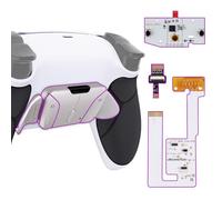 eXtremeRate 4 Palette Metallo per ps5 Controller BDM-030/040/050,Back Button Paddles per ps5 Joystick,Rise4 V3 Remap Kit Programmabile Tasti Aggiuntivi Cover Grip Gommato-Bianco Nero