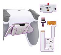 eXtremeRate 4 Palette Metallo per ps5 Controller BDM-030/040/050,Back Button Paddles per ps5 Joystick,Rise4 V3 Remap Kit Programmabile Tasti Aggiuntivi Cover Grip Gommato-Bianco Grigio