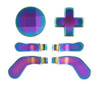 eXtremeRate 6 in 1 Dpad Paddles per Xbox Elite Series 2 Controller,Levette Posteriori Tasti Direzionali Pulsanti Metallo Ricambio per Xbox Elite V1/Series 2 Core Joystick-Arcobaleno Blu&Viola