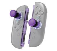 eXtremeRate Analogici 3D, Gommini e Cover Laterali per Joycon Switch 2 | Thumbstick, Copri Levette Analogiche, Tasti Scocca Shell Laterale Ricambio per Nintendo Switch 2 Joystick, Trasparente Viola