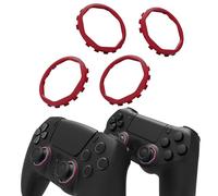 eXtremeRate Anelli Ottagonali per ps5 Controller Luna Cover Frontale,Accent Rings Accessorio Ricambio per ps4 Controller Ghost Shell,2 Paia,Carminio