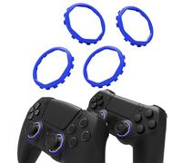 eXtremeRate Anelli Ottagonali per ps5 Controller Luna Cover Frontale,Accent Rings Accessorio Ricambio per ps4 Controller Ghost Shell,2 Paia,Blu