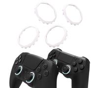 eXtremeRate Anelli Ottagonali per ps5 Controller Luna Cover Frontale,Accent Rings Accessorio Ricambio per ps4 Controller Ghost Shell,2 Paia,Bianco