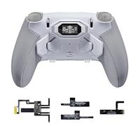 eXtremeRate BEYOND Remap Kit per ps5 Edge Controller, Display OLED & Cover Grip Ergonomici & 4 Palette Tasti Posteriori Rimappabili, Back Paddle Accessori per ps5 Edge Joystick, Grigio