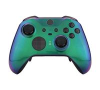 eXtremeRate Cover Custodia per Xbox Elite Series 2 Controller Model 1797,Scocca Case Frontale Ricambio per Xbox Elite Series 2 Controller Wireless Core&2 Anelli-Camaleonte Verde Viola