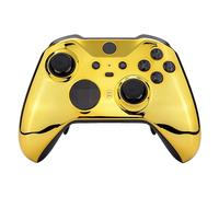 eXtremeRate Cover Custodia per Xbox Elite Series 2 Controller Model 1797,Scocca Case Frontale Ricambio per Xbox Elite Series 2 Controller Wireless Core&2 Anelli-Oro Cromo