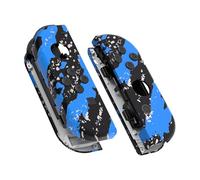 eXtremeRate Cover Custodia Tasti per Nintendo Switch/OLED Joycon Controller,Scocca Pulsanti Case Kit DIY Ricambio per Nintendo Switch/OLED Joystick,Senza Joycon-Spruzzo Blu
