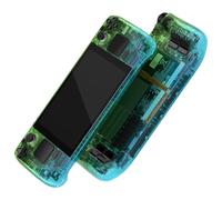 eXtremeRate Cover Custodia Tasti per Steam Deck LCD Console,Scocca Frontale Posteriore Pulsanti Shell DIY Ricambio per Steam Deck LCD,Senza Console-Sfumato Verde Blu