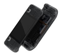 eXtremeRate Cover Custodia Tasti per Steam Deck LCD,Scocca Frontale Posteriore Pulsanti Shell DIY per Steam Deck LCD,Accessori Ricambio per Steam Deck Console,Senza Console-Trasparente Nero