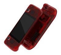 eXtremeRate Cover Custodia Tasti per Steam Deck LCD,Scocca Frontale Posteriore Pulsanti Shell DIY per Steam Deck LCD,Accessori Ricambio per Steam Deck Console,Senza Console-Trasparente Rosso