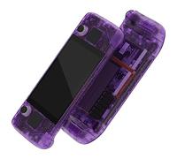 eXtremeRate Cover Custodia Tasti per Steam Deck LCD,Scocca Frontale Posteriore Pulsanti Shell DIY Ricambio per Steam Deck LCD,Senza Console-Trasparente Viola